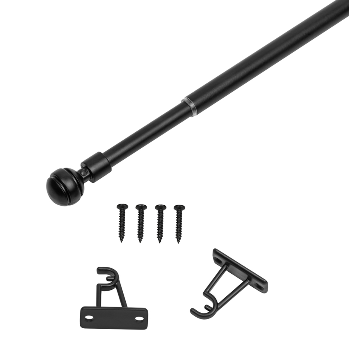 Мини-карниз Кафе Шар рифлёный черный длиной 80-120 см