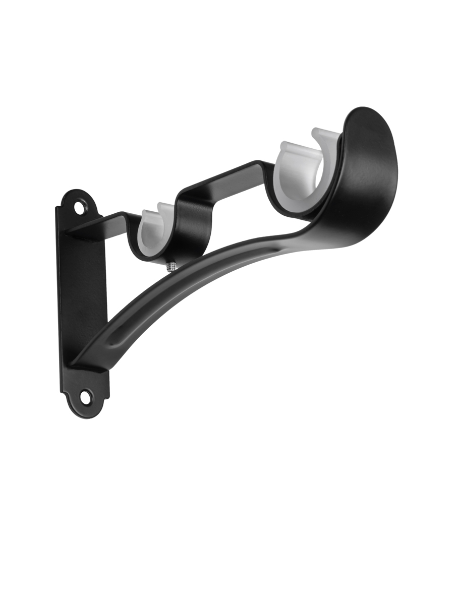 Кронштейн-держатель Волна двухрядный Черный матовый 25/19мм