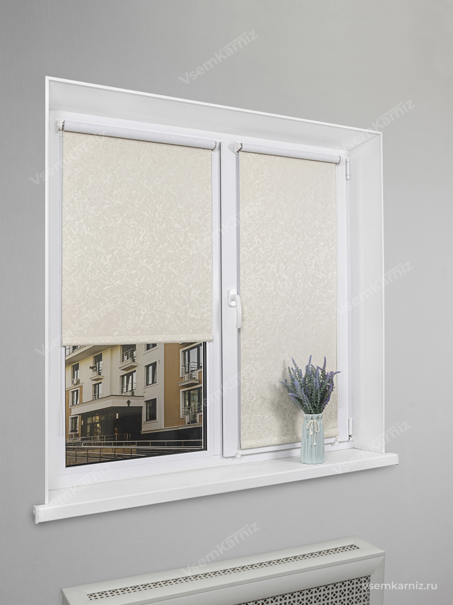 Рулонная штора Блэкаут Lm Decor Эстель Бежевая 220x185 см