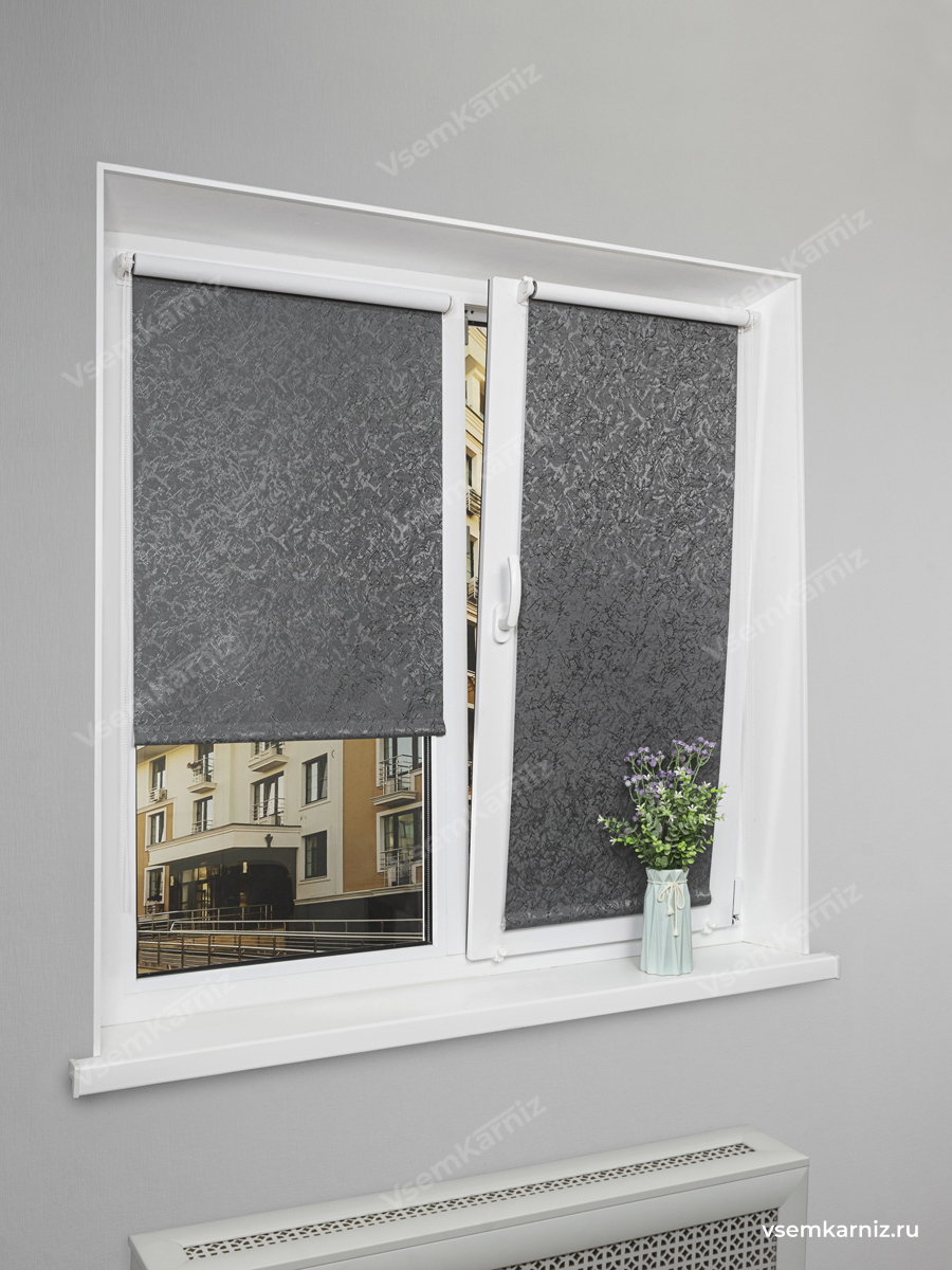 Рулонная штора Блэкаут Lm Decor Эстель Графитовая 220x185 см
