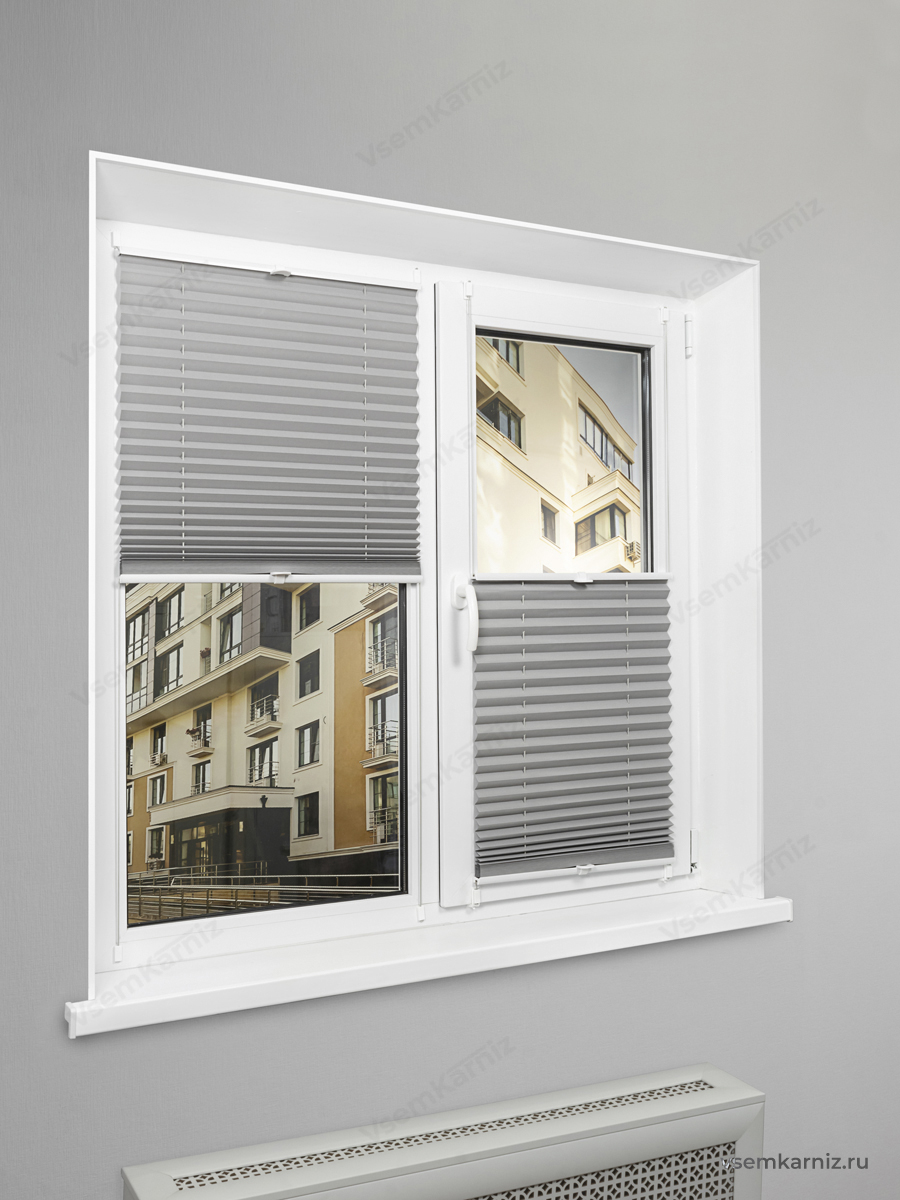 Жалюзи плиссе блэкаут PK 280-07 Серые 67х160см