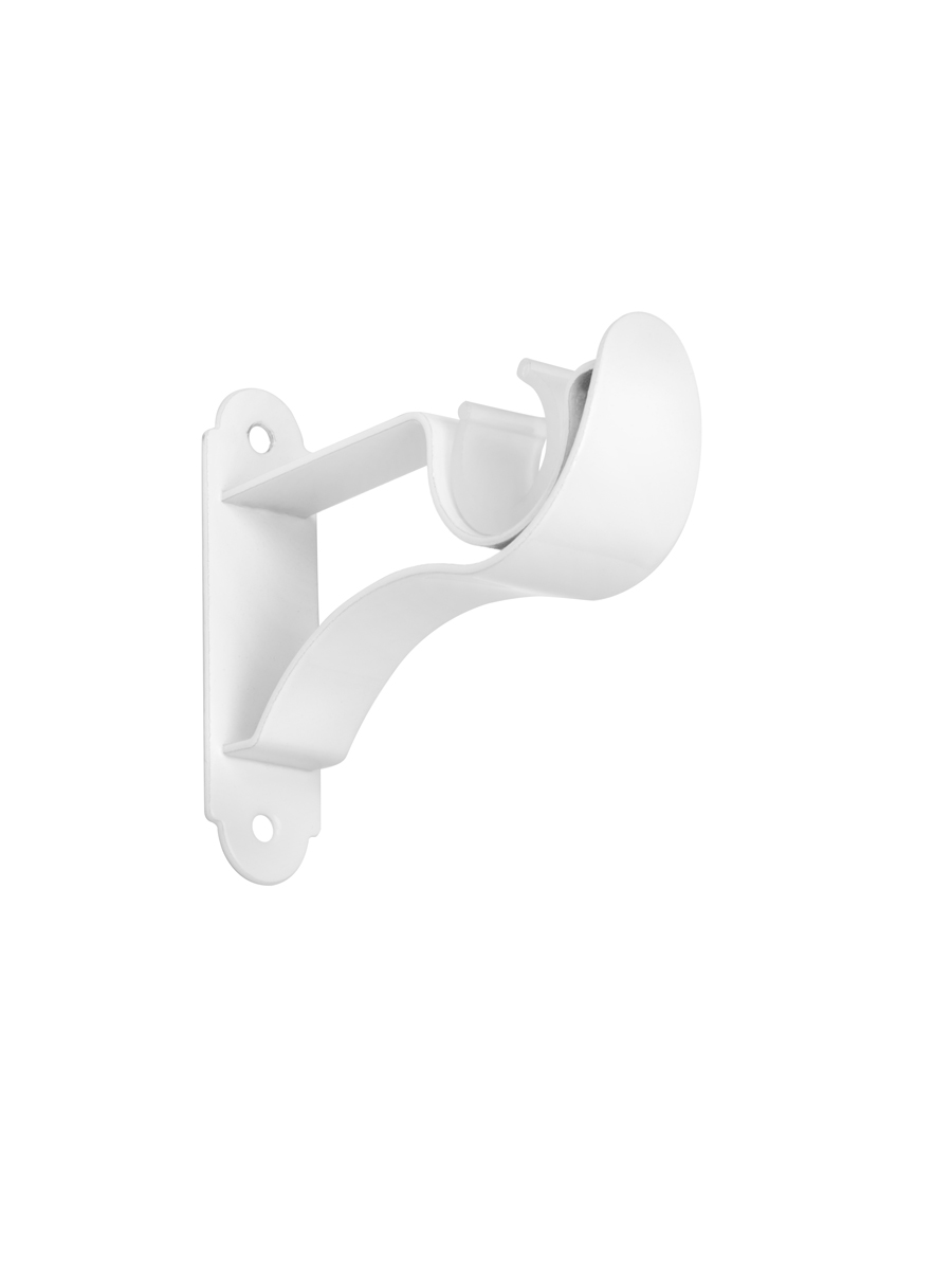 Кронштейн-держатель Волна одинарный Белый глянец 25мм