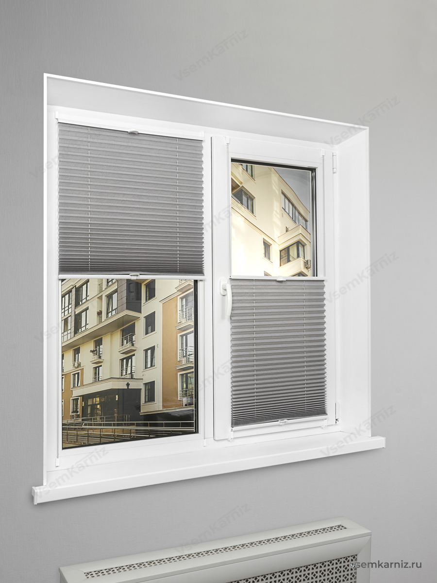 Жалюзи плиссе жаккардовые с тиснением PK 260-05 Серые 43х160см