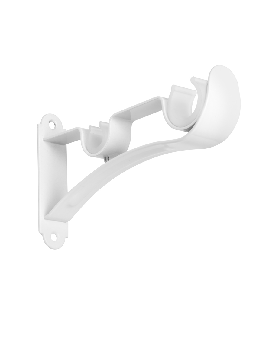 Кронштейн-держатель Волна двухрядный Белый глянец 25/19мм