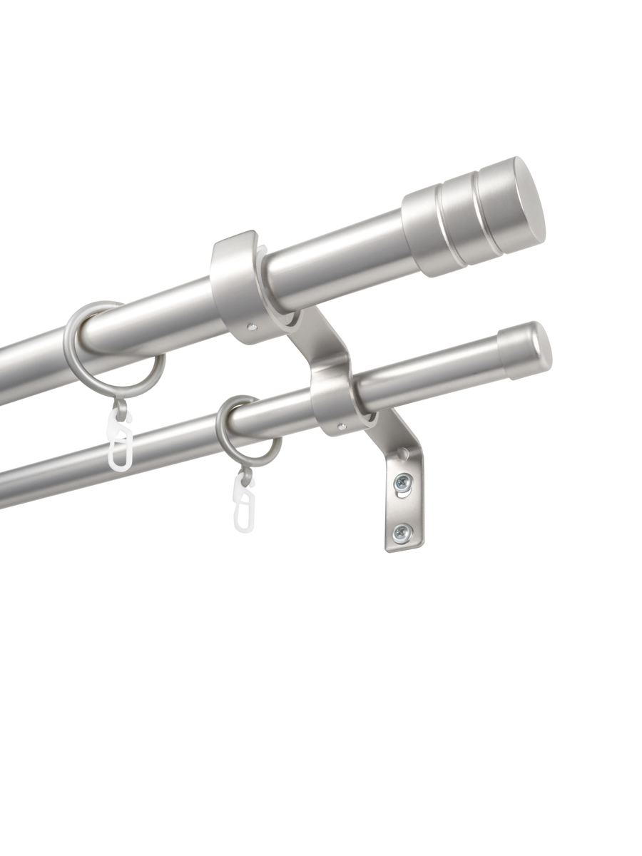 Карниз металлический раздвижной Цилиндр 28/25мм 2.0-3.6м 2-х рядный САТИН